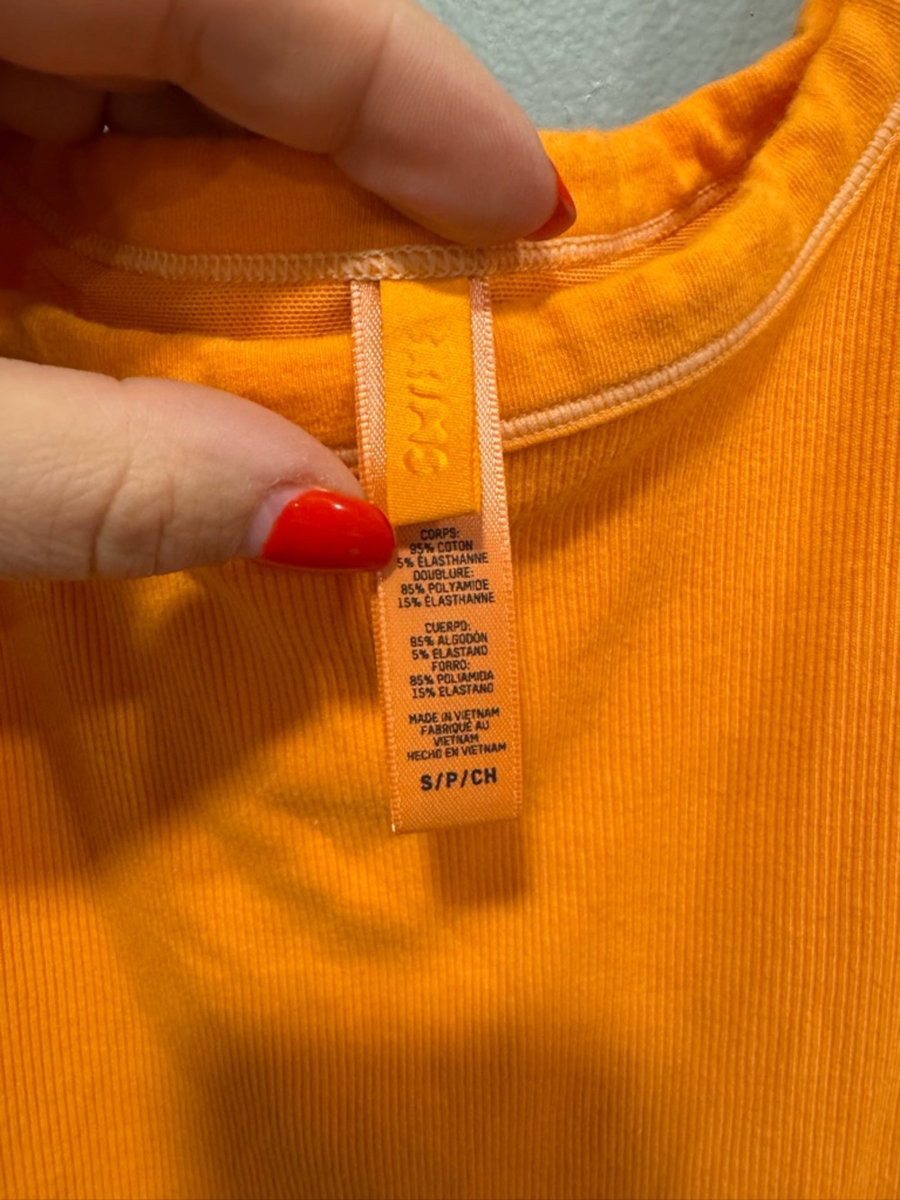 SKIMS Ribbed Tank Romper In Orange Size Small - Picture 4 of 4